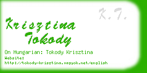 krisztina tokody business card